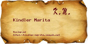 Kindler Marita névjegykártya